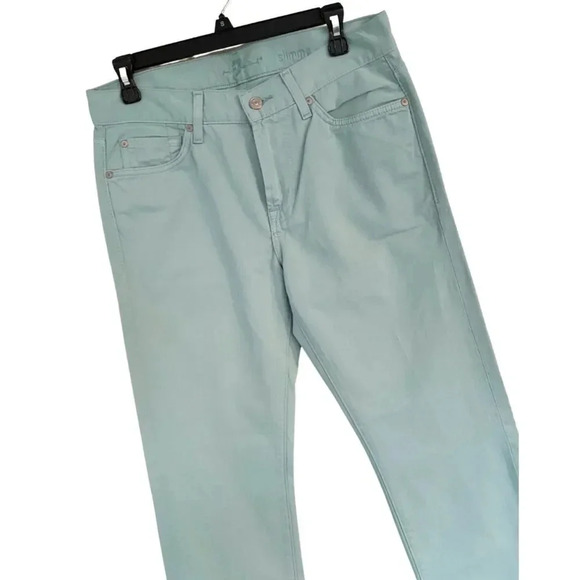 7 for All Mankind, Slimmy Slim Fit Pants, Mint Green, Seafoam - Picture 3 of 9